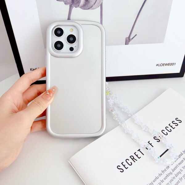 Solid Color Case For iPhone With Star Charm ( Gray ) - Image 4