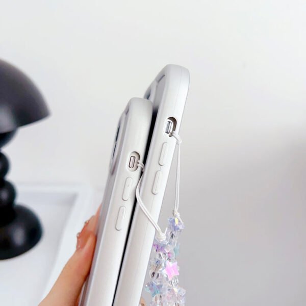 Solid Color Case For iPhone With Star Charm ( Gray ) - Image 7