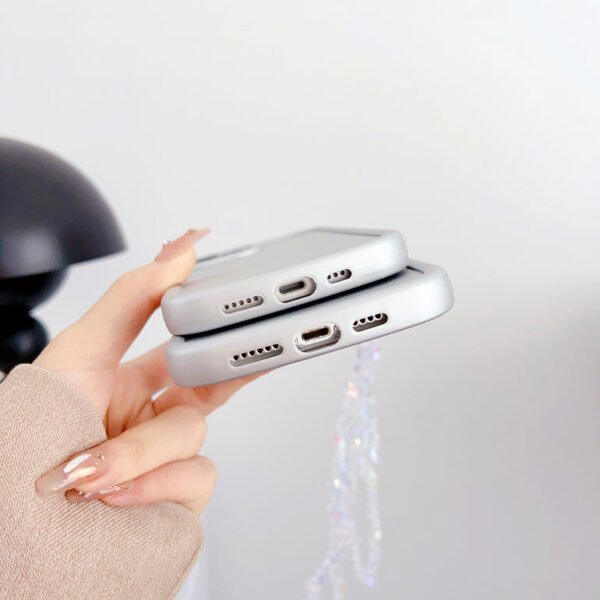 Solid Color Case For iPhone With Star Charm ( Gray ) - Image 8