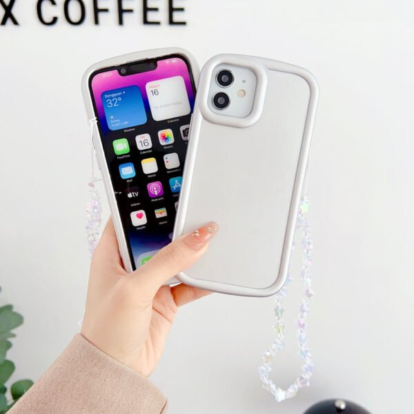 Solid Color Case For iPhone With Star Charm ( Gray ) - Image 9