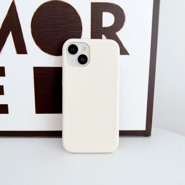 Snake Skin Pattern Leather Case For iPhone ( White ) - Image 5