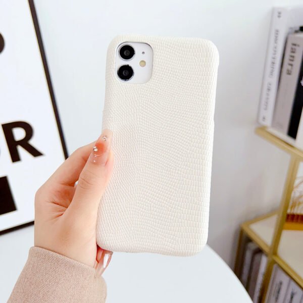 Snake Skin Pattern Leather Case For iPhone ( White ) - Image 6