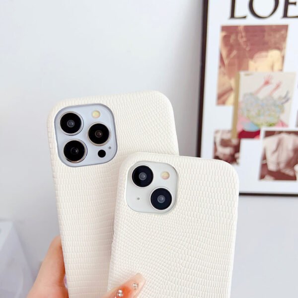 Snake Skin Pattern Leather Case For iPhone ( White ) - Image 7