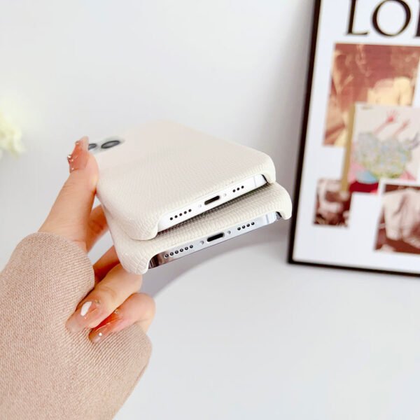 Snake Skin Pattern Leather Case For iPhone ( White ) - Image 9