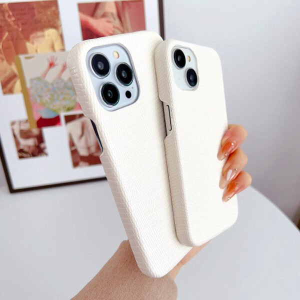 Snake Skin Pattern Leather Case For iPhone ( White ) - Image 11