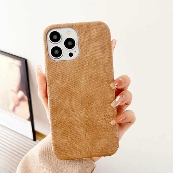 Snake Skin Pattern Leather Case For iPhone ( Brown ) - Image 2