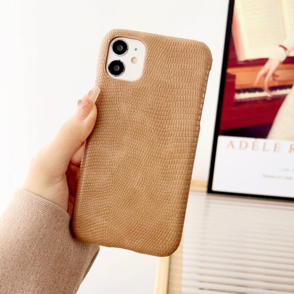 Snake Skin Pattern Leather Case For iPhone ( Brown ) - Image 3