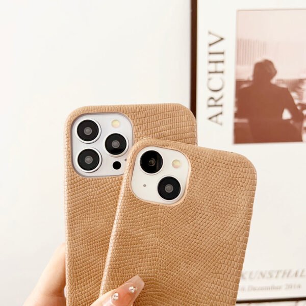 Snake Skin Pattern Leather Case For iPhone ( Brown ) - Image 5