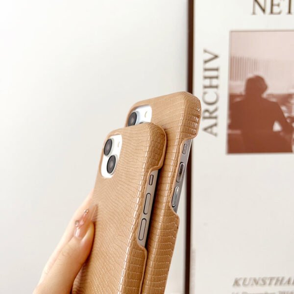 Snake Skin Pattern Leather Case For iPhone ( Brown ) - Image 6