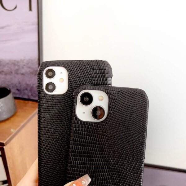 Snake Skin Pattern Leather Case For iPhone ( Black ) - Image 5