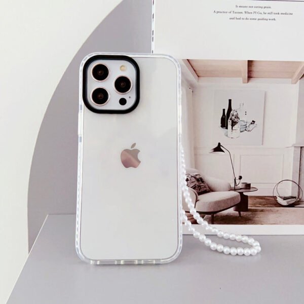 Transparent Silicon Impact Case for iPhone With Beaded Charm - Image 3
