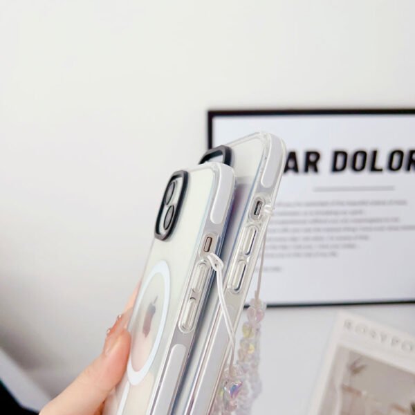 Transparent Silicon Impact Case for iPhone With Magsafe And Heart Charm - Image 4