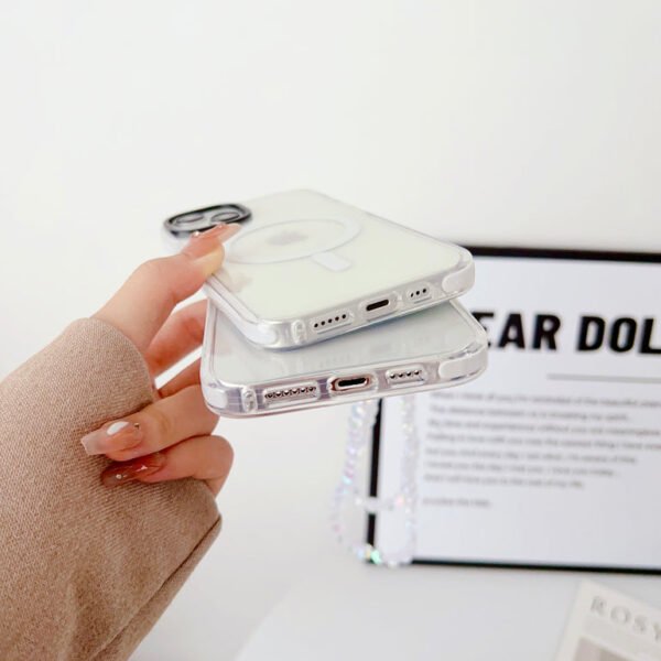 Transparent Silicon Impact Case for iPhone With Magsafe And Heart Charm - Image 5