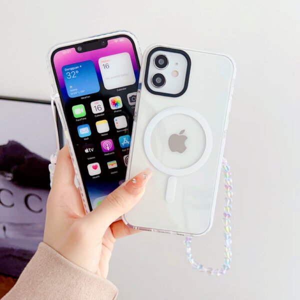 Transparent Silicon Impact Case for iPhone With Magsafe And Heart Charm - Image 6