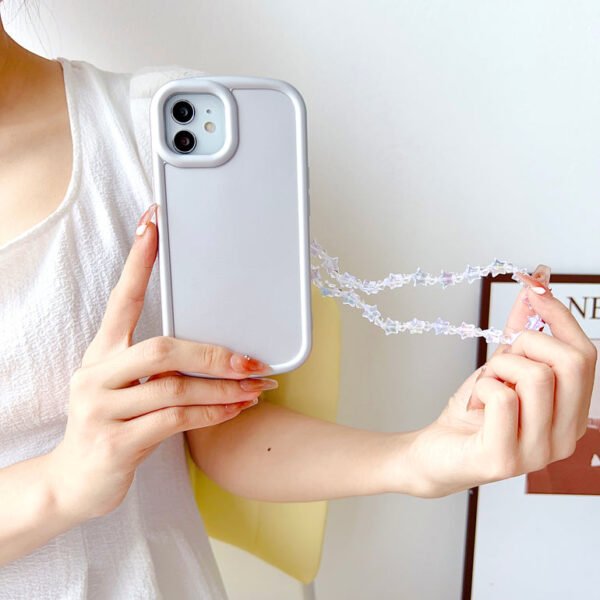 Solid Color Case For iPhone With Star Charm ( Gray ) - Image 11