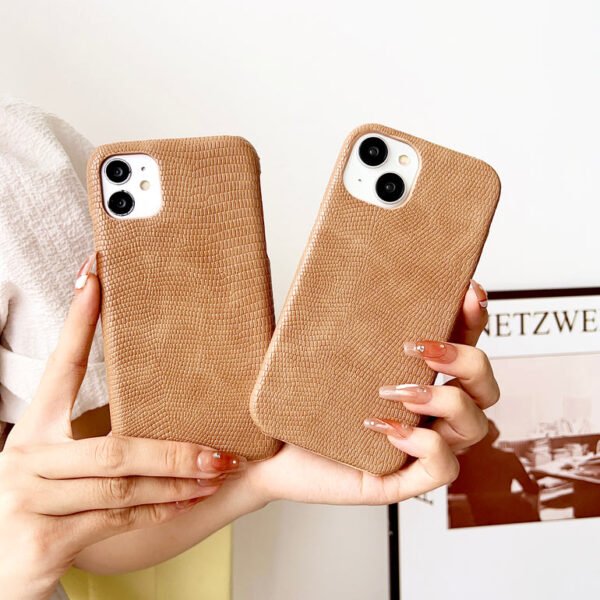 Snake Skin Pattern Leather Case For iPhone ( Brown ) - Image 10