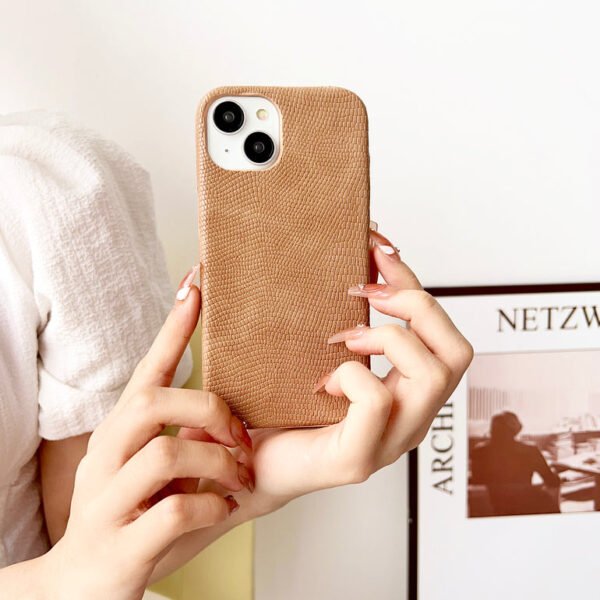 Snake Skin Pattern Leather Case For iPhone ( Brown ) - Image 11