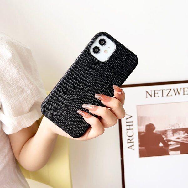 Snake Skin Pattern Leather Case For iPhone ( Black ) - Image 10