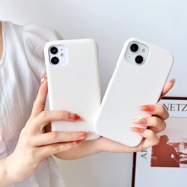 Snake Skin Pattern Leather Case For iPhone ( White ) - Image 12