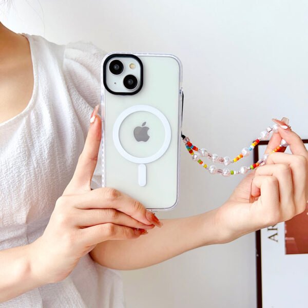 Transparent Silicon Impact Case for iPhone With Magsafe And Colorful Beaded Charm - Image 7