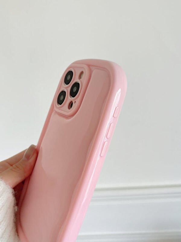 Designer Solid Color Wawy Silicon Case for iPhone With Charm Bracelet - Image 6