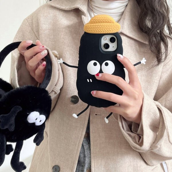 Cute Guy With Hat Silicon Designer iPhone Case - Image 3