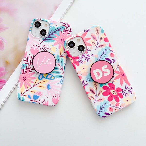 Hand Painted Flowers Designer Slim Case With Holder - Image 9