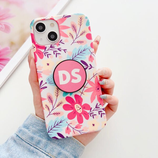 Hand Painted Flowers Designer Slim Case With Holder - Image 7