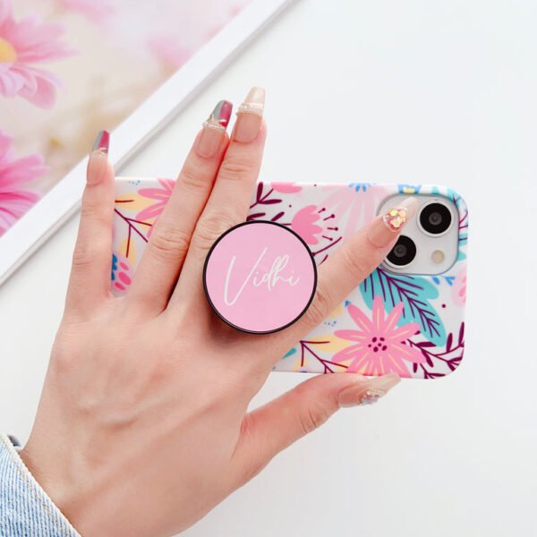 Hand Painted Flowers Designer Slim Case With Holder - Image 4