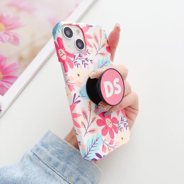 Hand Painted Flowers Designer Slim Case With Holder - Image 3